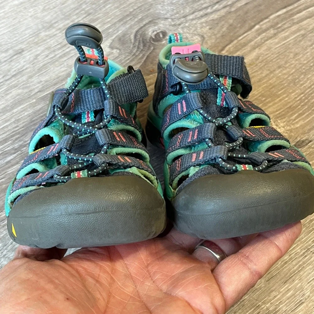 Keen Newport H2 Kids Waterproof Sandals Navy Teal Pink Size 11 US 1012296